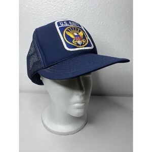 Vintage Style U.S. Navy Trucker Hat Mesh Snapback Patriotic USA Cap
